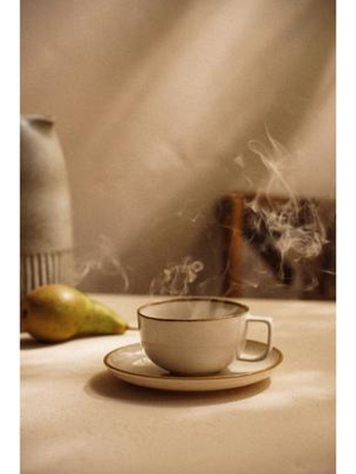 Чайная пара SL Home «Леггеро», 280 мл, блюдце d=14 см, фарфор, бежевая