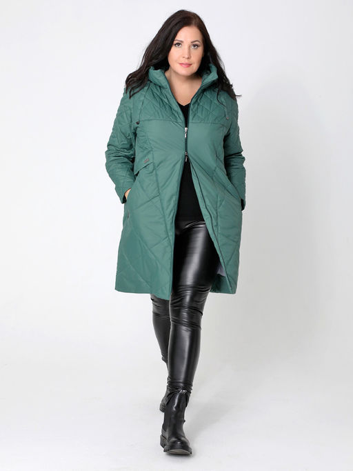 24114 Плащ утепл. т.зеленый