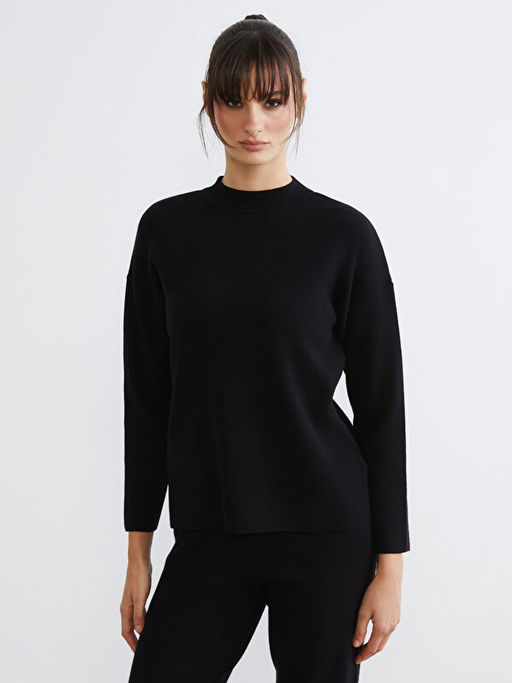 Yar?m Bal?k?? Yaka Kad?n Triko Kazak