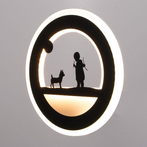 Бра Девочка и щенок LEDx90 черная 22?3.8?22 см