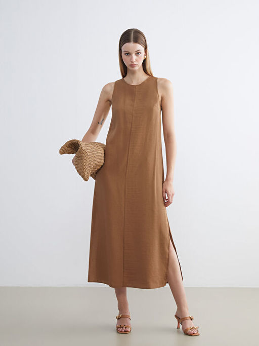 Bisiklet Yaka Modal Kar???ml? Elbise