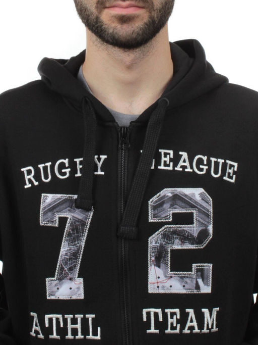 C008 BLACK Толстовка мужская (35% хлопок, 65% полиэстер)