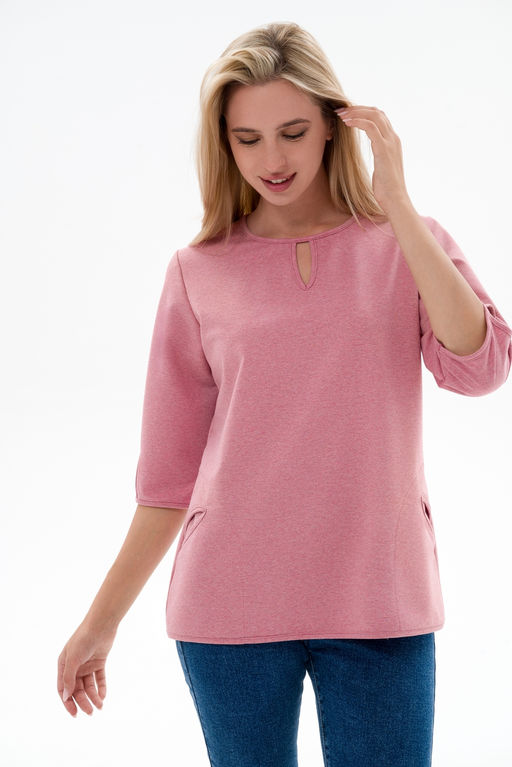 Кофта женская из футера Анфиса розовый меланж - Амадэль фото 7
