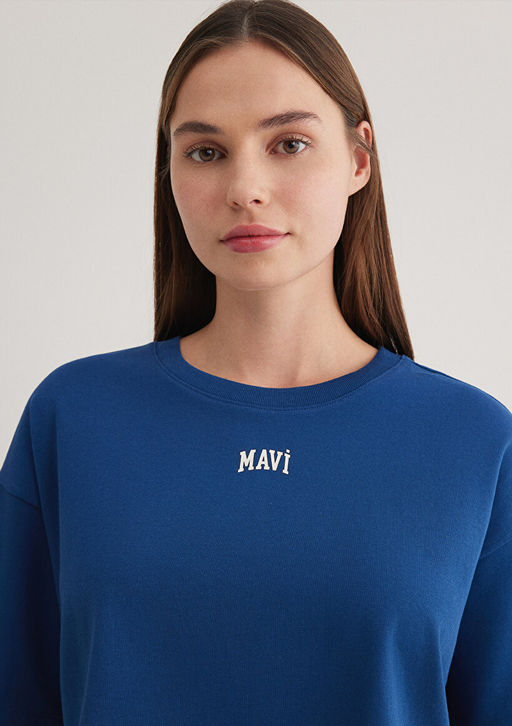 Mavi Logo Bask?l? Lacivert Crop Tisort  фото 5