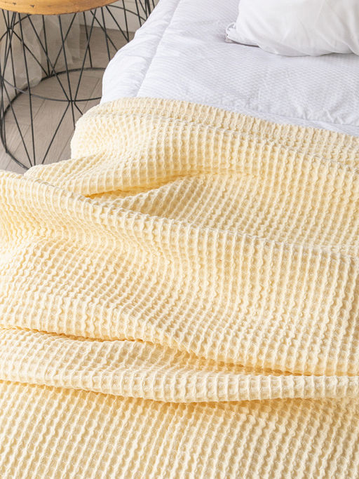 Покрывало вафельное 175x200 молочный 100% Хлопок - Denastia фото 7