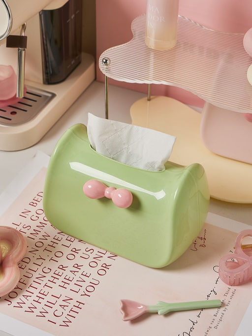 Салфетница Glossy bow, green (21*12,5*12,5 см)