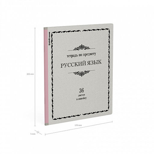 Цена за 5 шт. Тетрадь общая ученическая ErichKrause Академкнига, Русский язык, 36 листов, линейка  фото 4