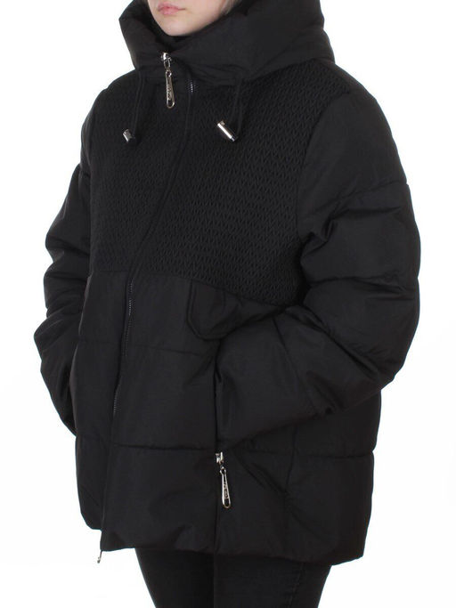 YR-6619 BLACK Куртка зимняя женская (150 гр. холлофайбер)