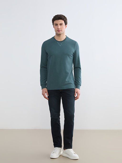 Bisiklet Yaka Erkek Sweatshirt