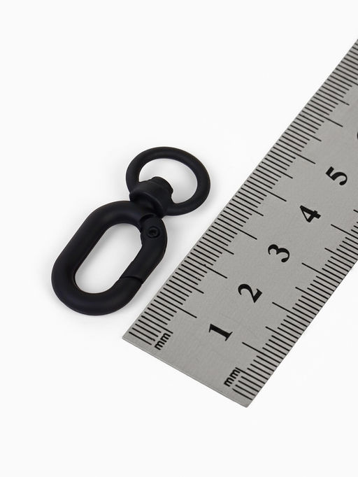 Цена за 2 шт. Карабин Овал с кольцом 3.8?1.7?0.45 см (набор 3 шт.), матовый чёрный