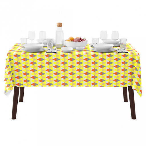 "Скандинавия, желтый" Скатерть 220х145см, длина стола до 180см, на 8-10 персон, хлопок "Премиум" 186г/м2, "Домашняя мода" (Россия)