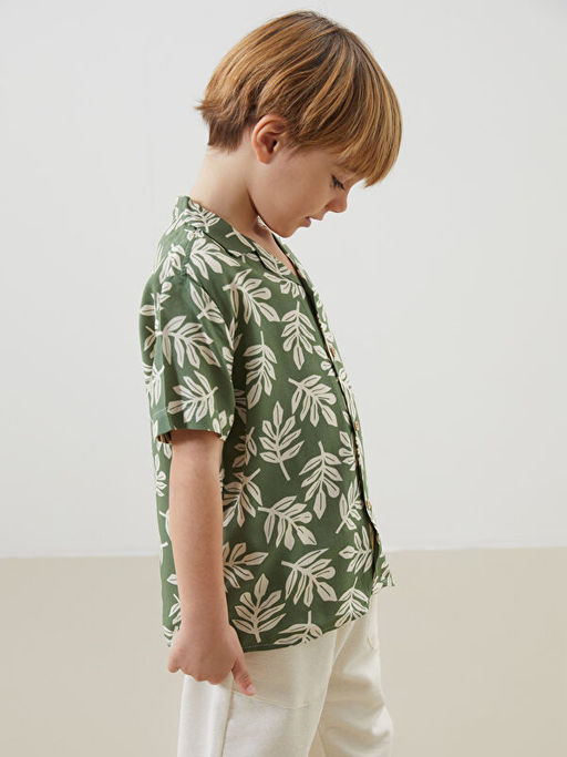 Resort Yaka Bask?l? Erkek ?ocuk G?mlek