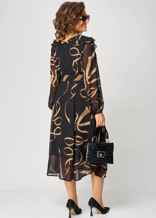 Платье EVA GRANT 7297В-Р принт ленты