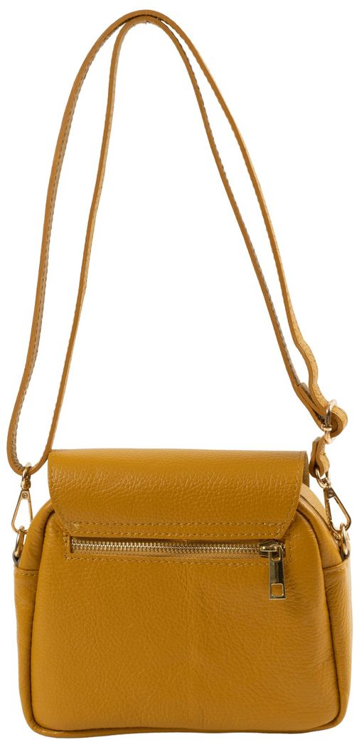 Сумка женская Sefaro из телячьей кожи зернистая выделка жёлтая средняя  фото 4