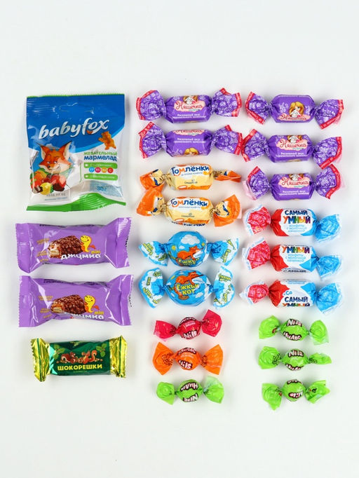 Сладкий детский подарок Весёлого нового года: набор конфет 300 г + 3Д конструктор с оленем в коробке