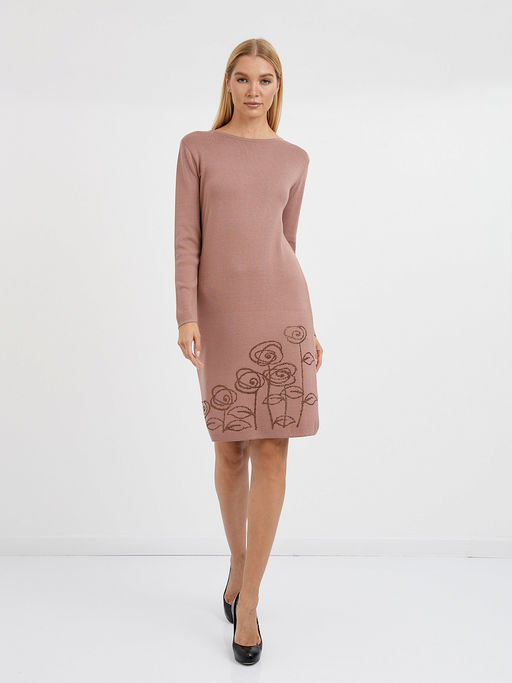 платье длины миди в розовом цвете с цветами из страз - Glenfield фото 8