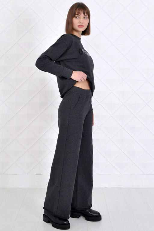 Арт. 2342 Костюм с брюками женский 42-50 (5 шт) Цвет:верх- антрацит, низ- антрацит - Калинка фото 5
