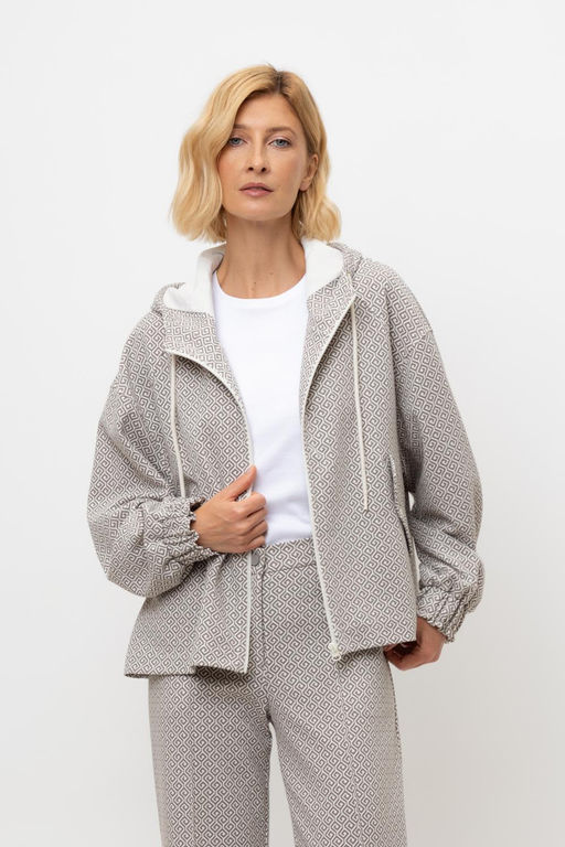 ЕВТ 3300/перламутровое облако,3Д квадраты жакет жен