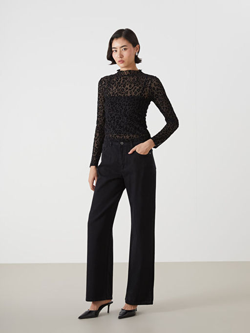 Dik Yaka Desenli Kad?n Bluz