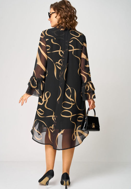 Платье EVA GRANT 7122 принт ленты