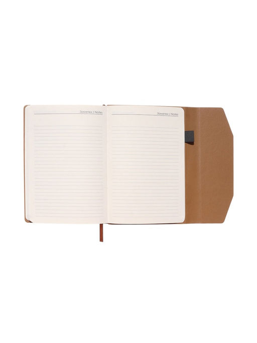 Ежедневник недатированный формат А5, с клапаном, 112 листов, линия, пвх, Бежевый - Simaland фото 11