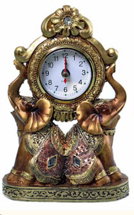 Часы статуэтка Слоны / 7153B /уп 48/