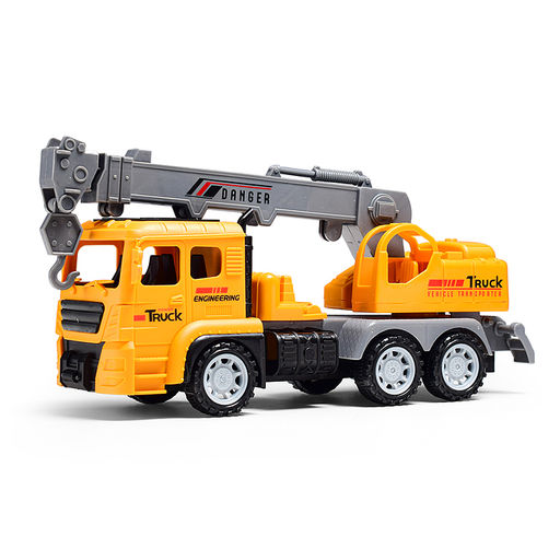 Машина "Автокран" с дорожными знаками, в коробке