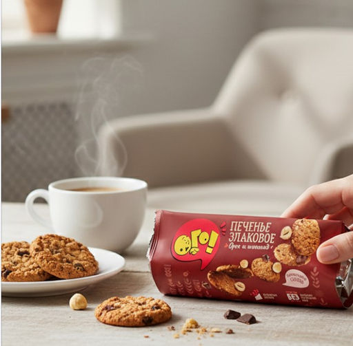 Ого.Печенье злак с орехом и шоколадом 150г фото 2