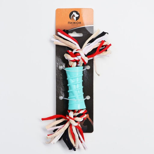 Игрушка-трубка с резьбой на канате Фонтан, трубка 7,5 см, микс цветов - Пижон фото 4