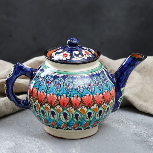 Чайник заварочный Риштанская Керамика, 1 л, синий