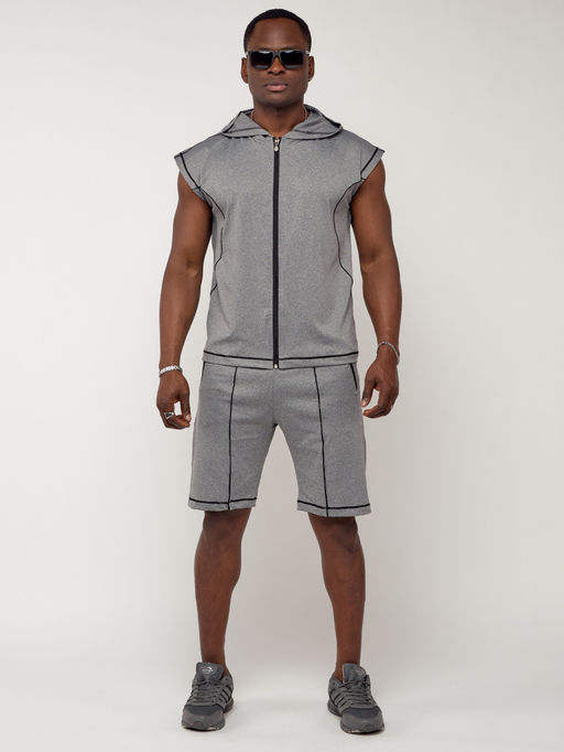 Спортивный костюм летний мужской светло-серого цвета 2262SS - FUYOUKAI фото 2