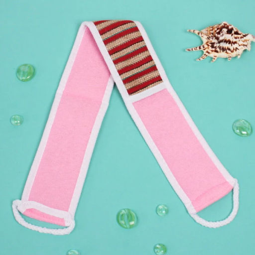 Цена за 3 шт. Мочалка для тела комбинированная "Ultramarine - В Баньку!", полосы средние, микс 4 цвета, 70*8см