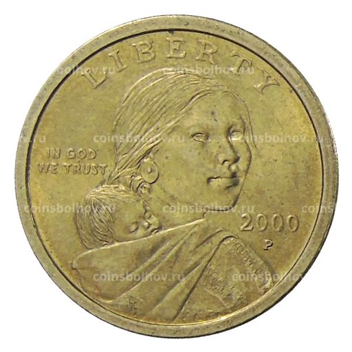 1 доллар 2000 года P США Сакагавея Парящий Орел