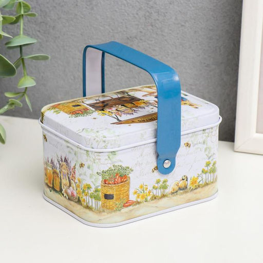 Шкатулка металл с ручкой Крольчата с яйцом 6х10,5х8 см МИКС - Simaland фото 4