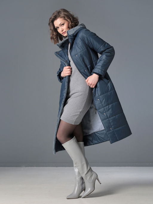 25315 Пальто дем. синий - Dizzyway фото 5