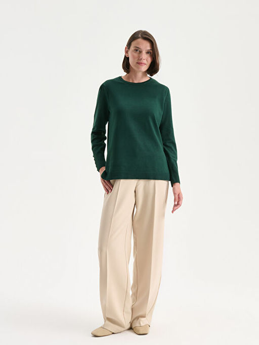 Bisiklet Yaka Kad?n Triko Kazak