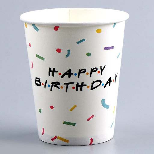 Набор бумажной посуды Happy birthday: 6 тарелок, 6 стаканов - Страна карнавалия фото 6