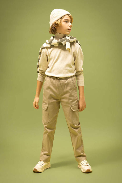 Брюки из габардина стандартного кроя для мальчика - Defacto фото 3