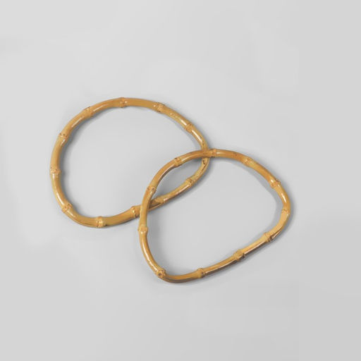 Ручки для сумки, 2 шт., бамбук, 17×12 см, толщина 0.8 см
