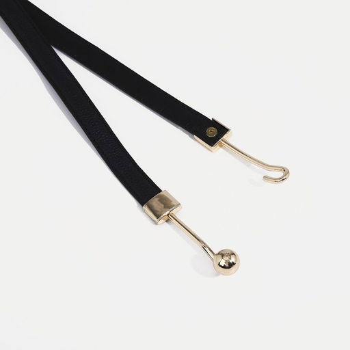 Ремень женский, ширина 1 см, пряжка металл, цвет чёрный - Simaland фото 2