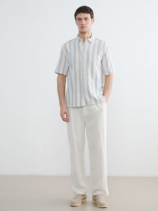 Regular Fit ?izgili Erkek G?mlek