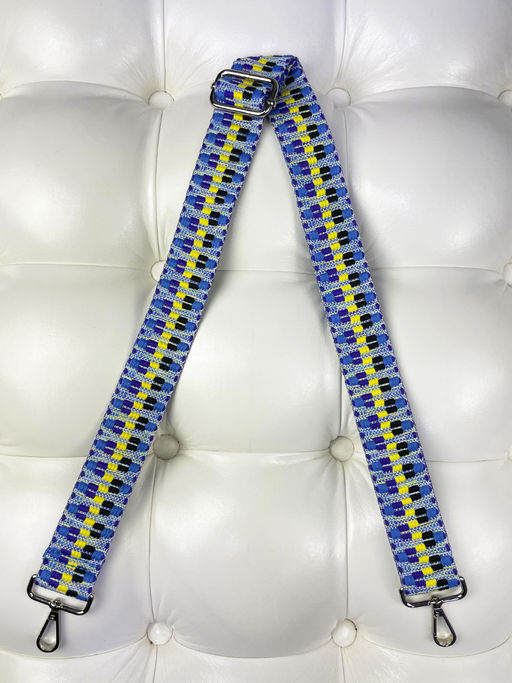 LACCOMA ремень 1000-22-4-зиг заг голубой/черный/желтый полиэстр