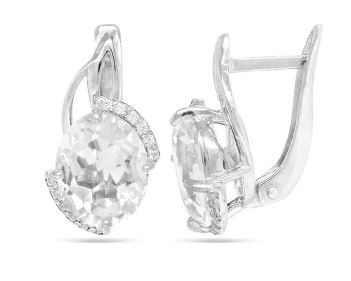 Серьги из серебра горный хрусталь, СПН4-2-192