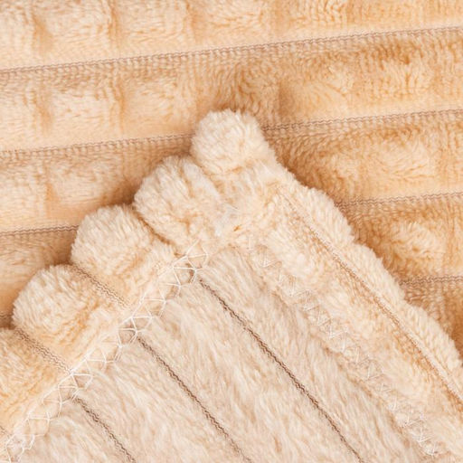 Плед Этель Клетка 180*200 см, цв.бежевый, корал-флис, 240гр/м2, 100% полиэстер  фото 3