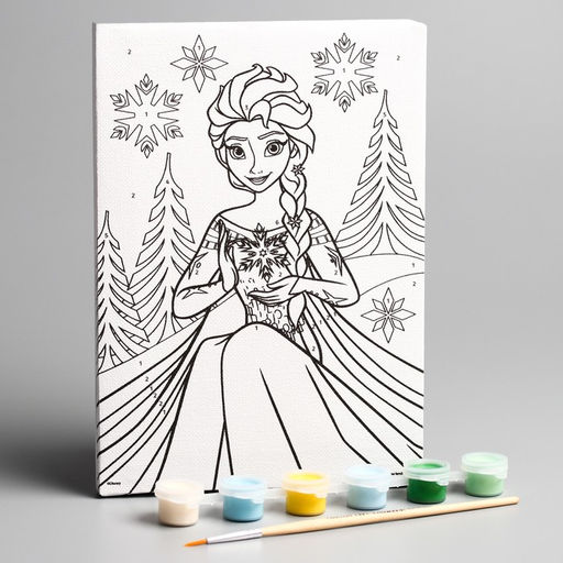 Картина по номерам для детей «Эльза», 21×15 см, Холодное сердце