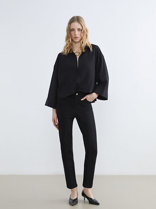 Slim Mom Kad?n Jean Pantolon