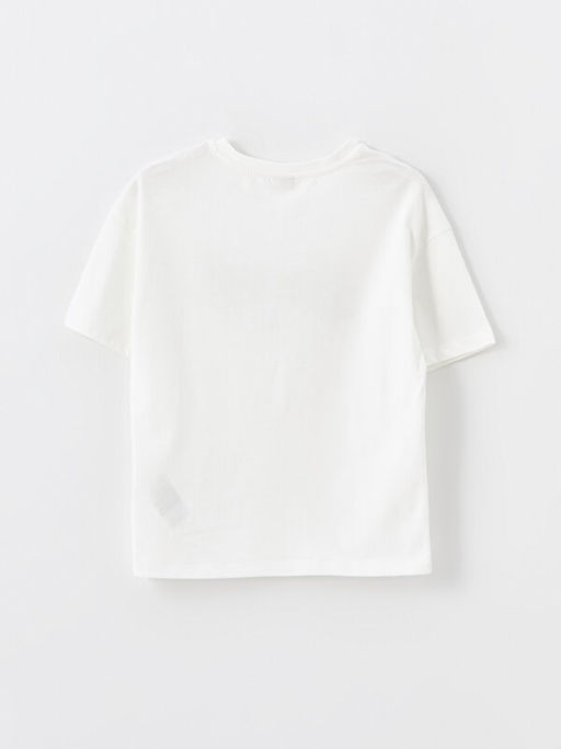 Bisiklet Yaka Bask?l? K?sa Kollu K?z ?ocuk Ti??rt ve Tayt - Waikiki фото 3