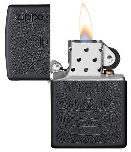 Зажигалка ZIPPO Черный мотив | Tone on Tone Design 29989
