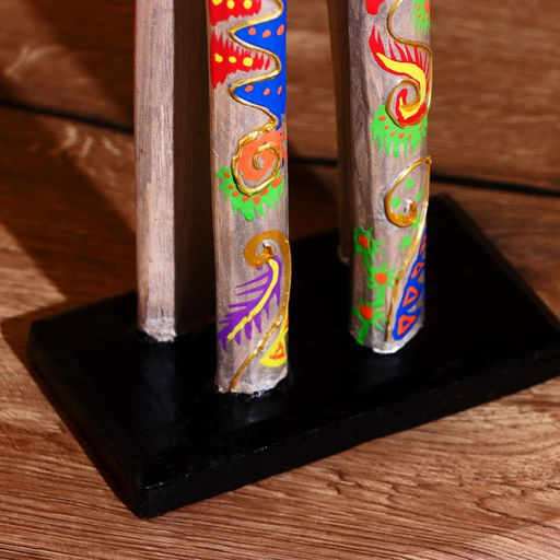 Сувенир «Слон пёстрый», на подставке, 9×16×60 см, дерево