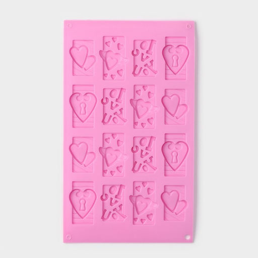 Форма для конфет и шоколада Доляна Любовь, силикон, 28.7?17.4 см, 16 ячеек (4.7?3.8 см), МИКС